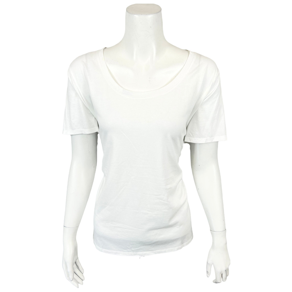 Soulgani Active Chaos & Beauty Short Sleeve Top w/ Side Slits White 1X Size
